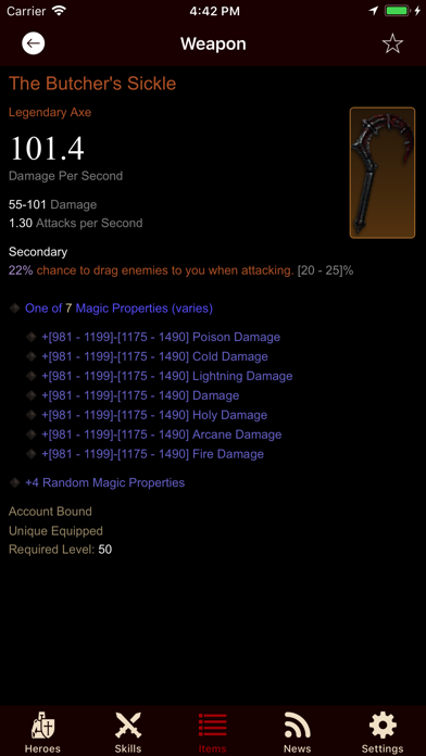 Screenshot #2 pour D3 Items - Diablo Game Guide