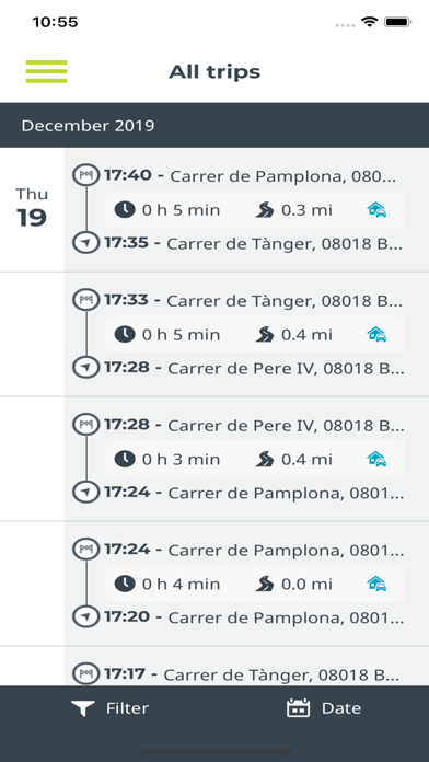 WEBFLEET Logbook Screenshot