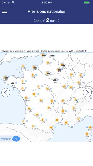 Capture d'écran de Meteo60 sur iPhone 4