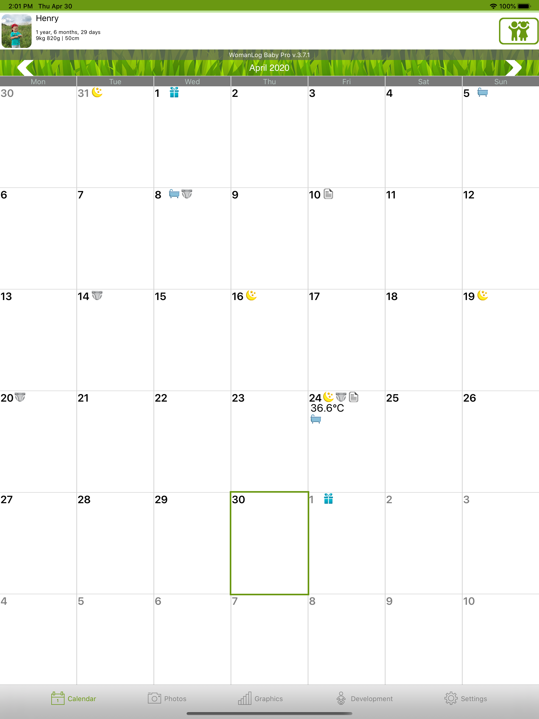 WomanLog Baby Pro Calendar screenshot 6