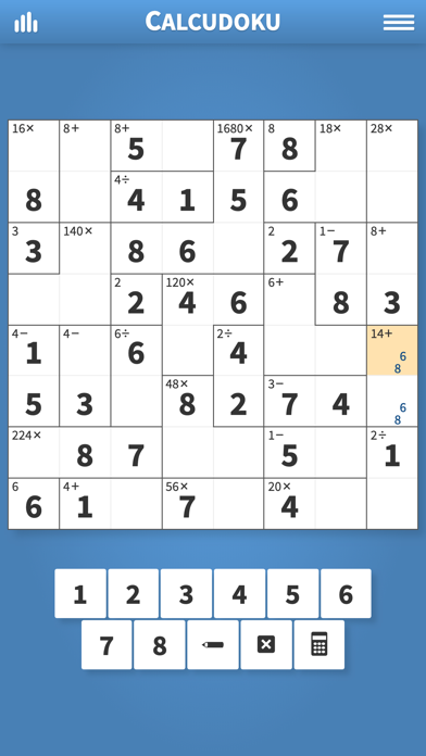 Screenshot #1 pour Calcudoku · Puzzles