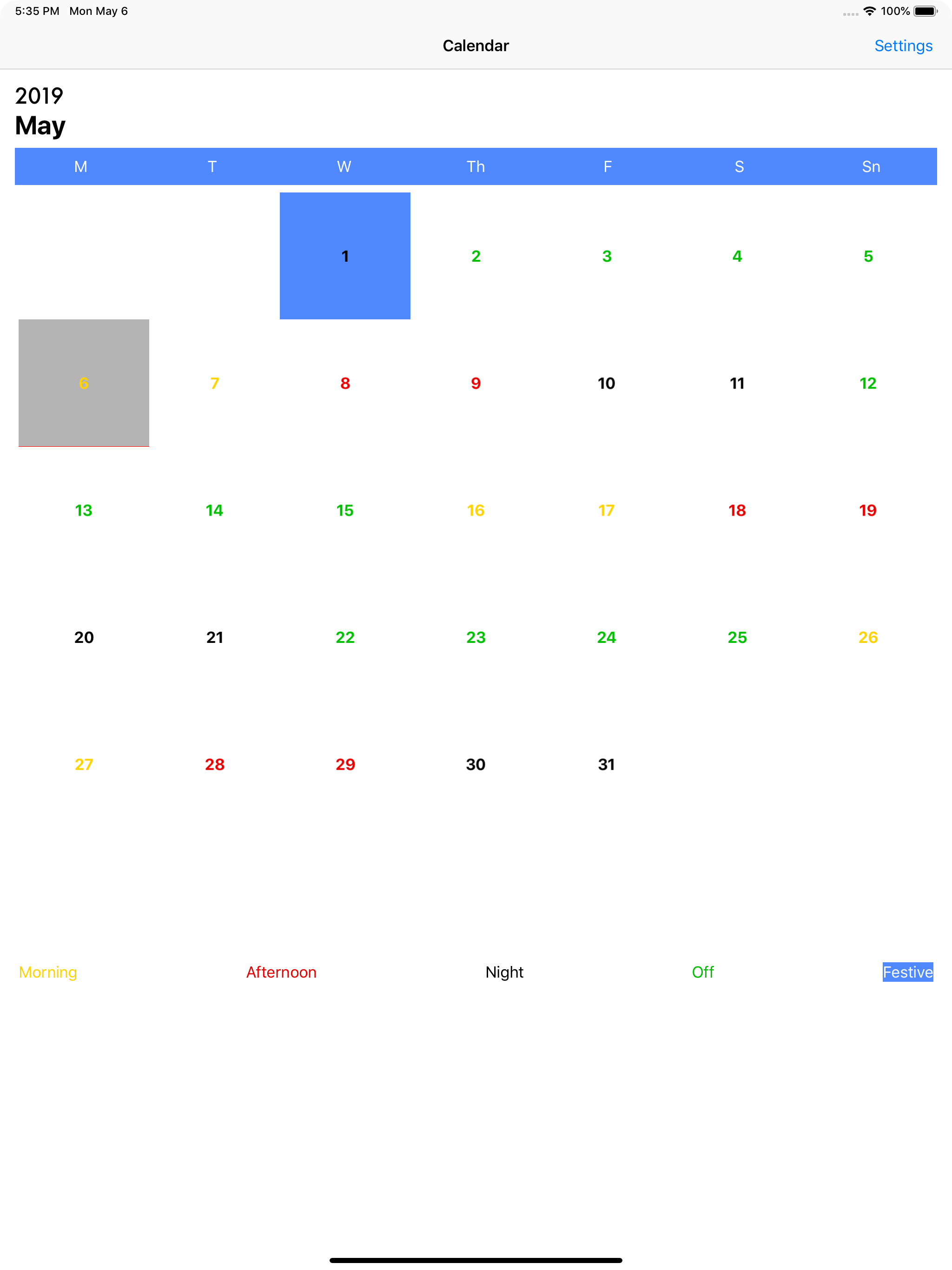 Acerinox - Calendario 5º turno