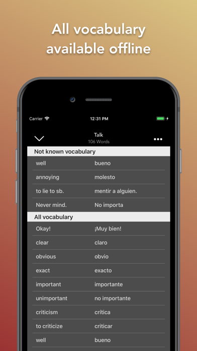 Learn Spanish - Flashcards iPhone screenshot 5 - Education app
