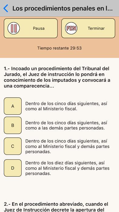 TestOpos Justicia screenshot