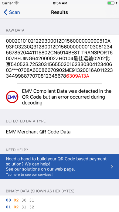 EMV QR Code Reader & Generator Screenshot