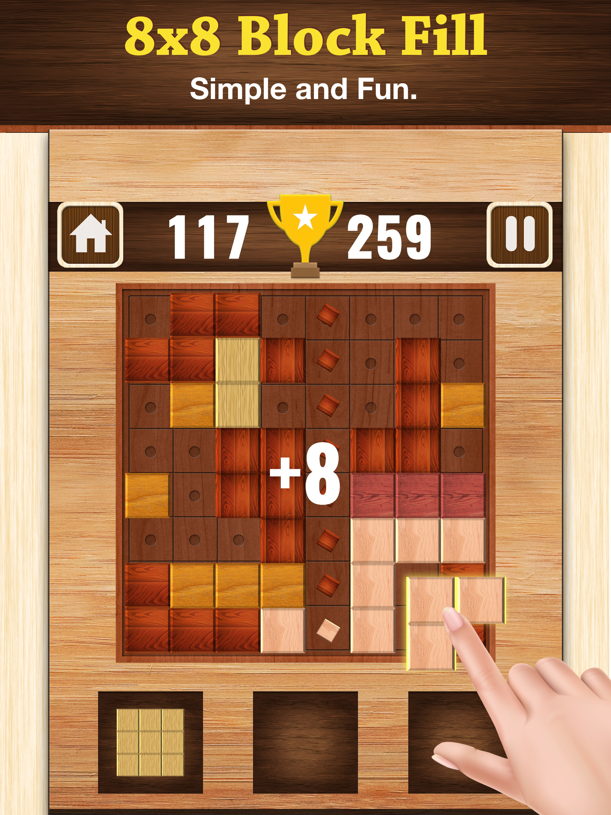 Wooden cubes: Block puzzle