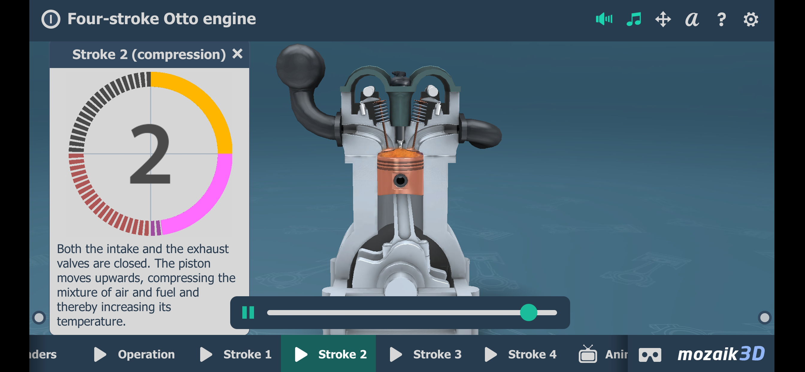 Four-stroke Otto engine 3D