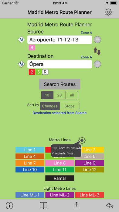 Madrid Metro Route Planner Screenshot
