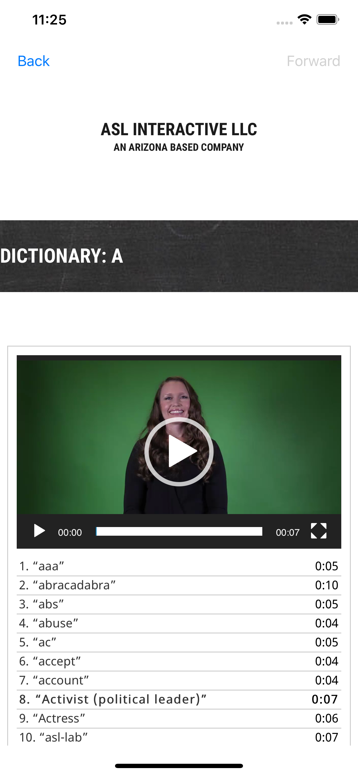 ASL Interactive Dictionary screenshot 3