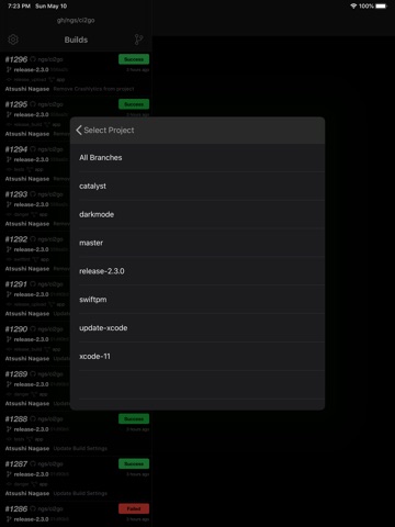 CI2Go The CircleCI Client iPad screenshot
