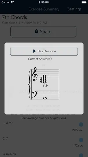 Capture d'écran de Harmonomics Ear Training sur iPhone 5