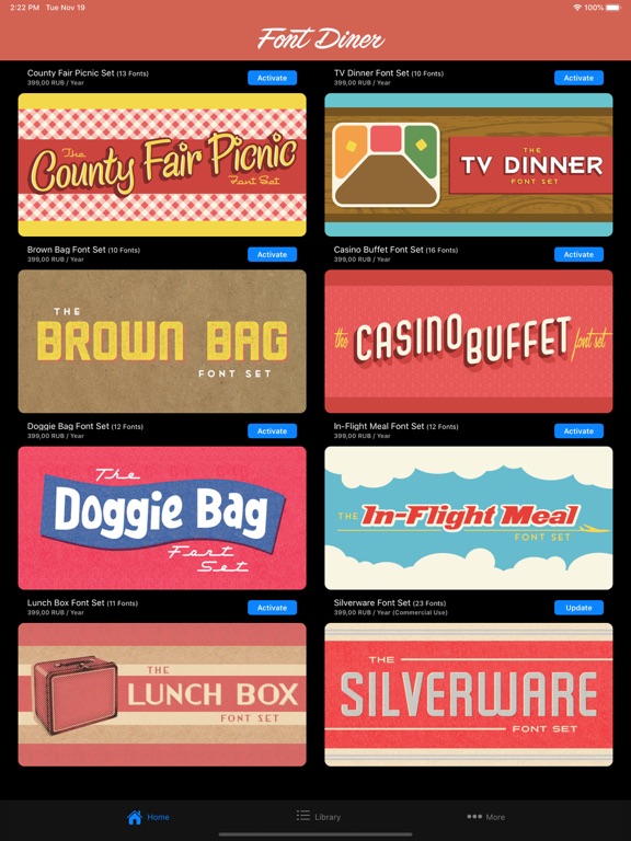 Font Diner iPad screenshot