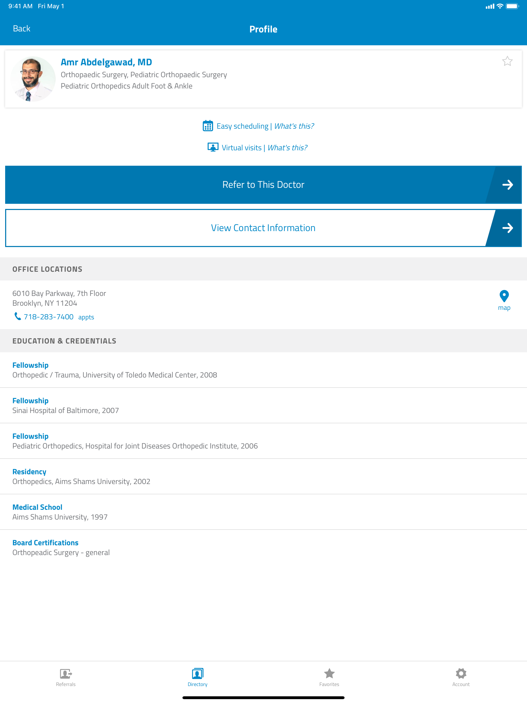 Maimonides Referral App