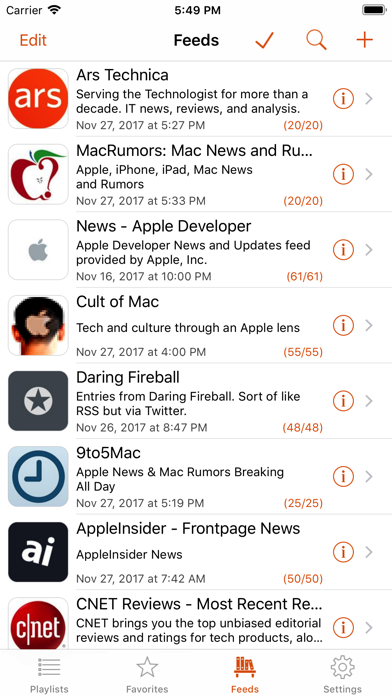 Legi (RSS Feed Reader) Screenshot