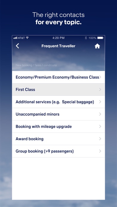 Lufthansa Customer Service Screenshot