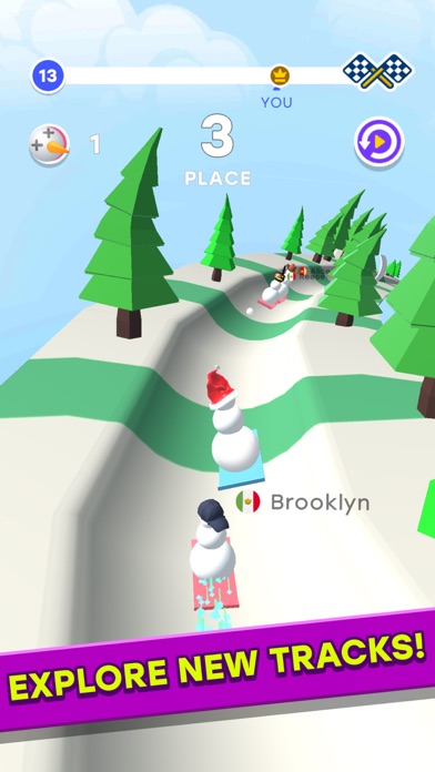 Snowman Race 3D PRO screenshot 2