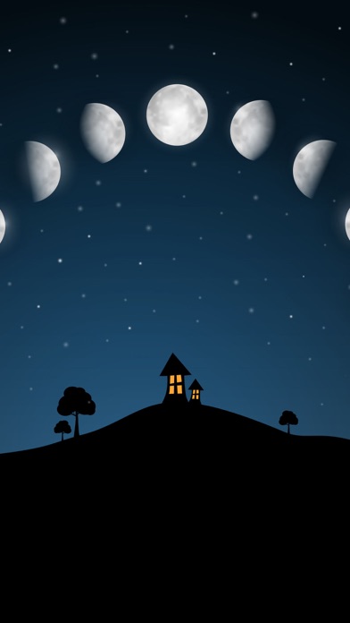 カレンダー月の段階で、夜空に映像 screenshot1