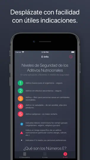 Captura de pantalla de Aditivos Alimentarios en iPhone 5