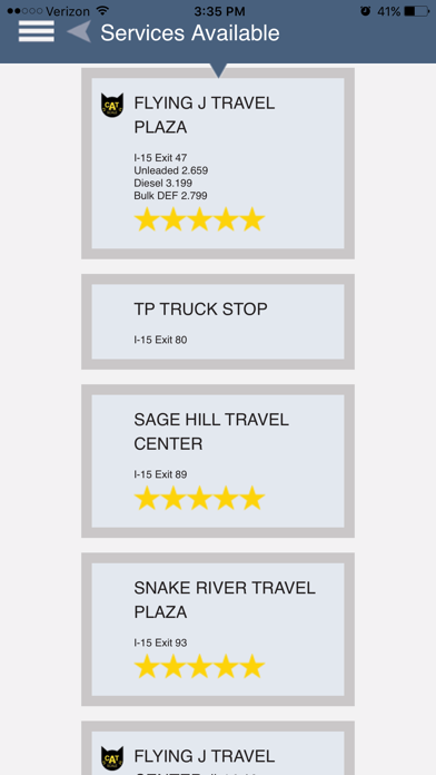 Truckstop & Services Directory Screenshot