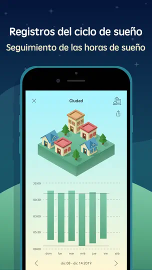 Captura de pantalla de SleepTown en iPhone 7