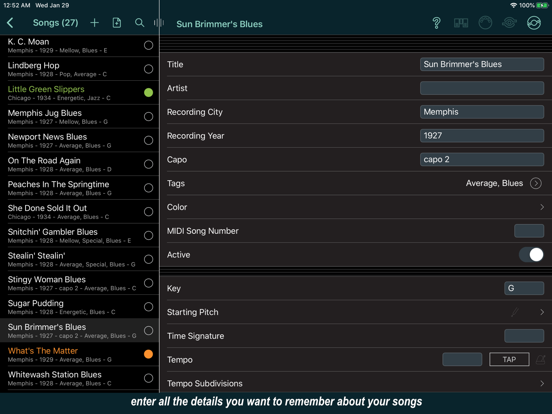 Set List Maker iPad app afbeelding 2