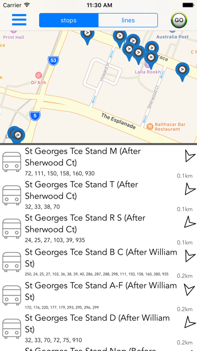 Perth Public Transport Screenshot