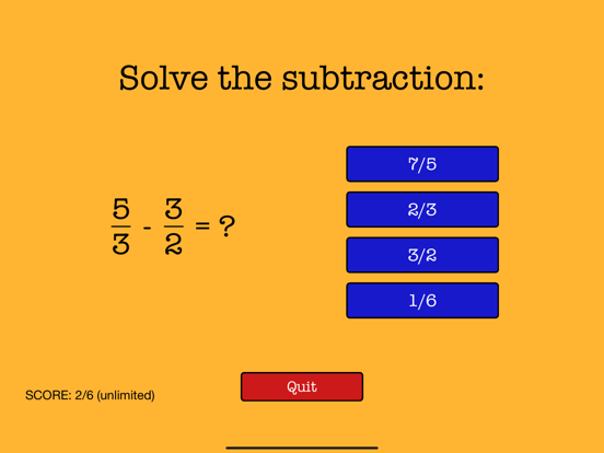 Fractions To Go iPad screenshot