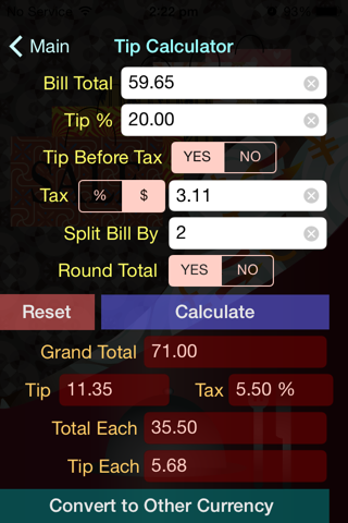 ShopNDineCal-sales and tip cal screenshot 4