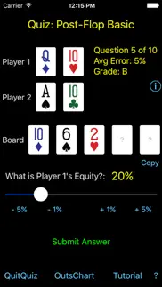 hold'em odds quizzer iphone screenshot 2