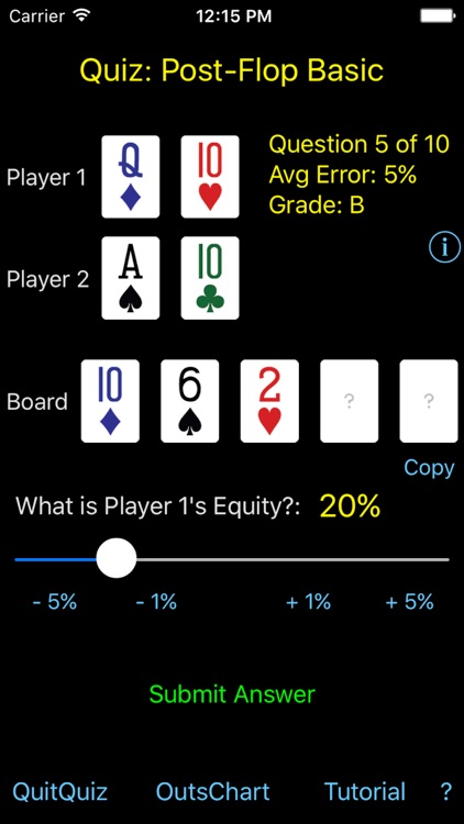 Hold'em Odds Quizzer