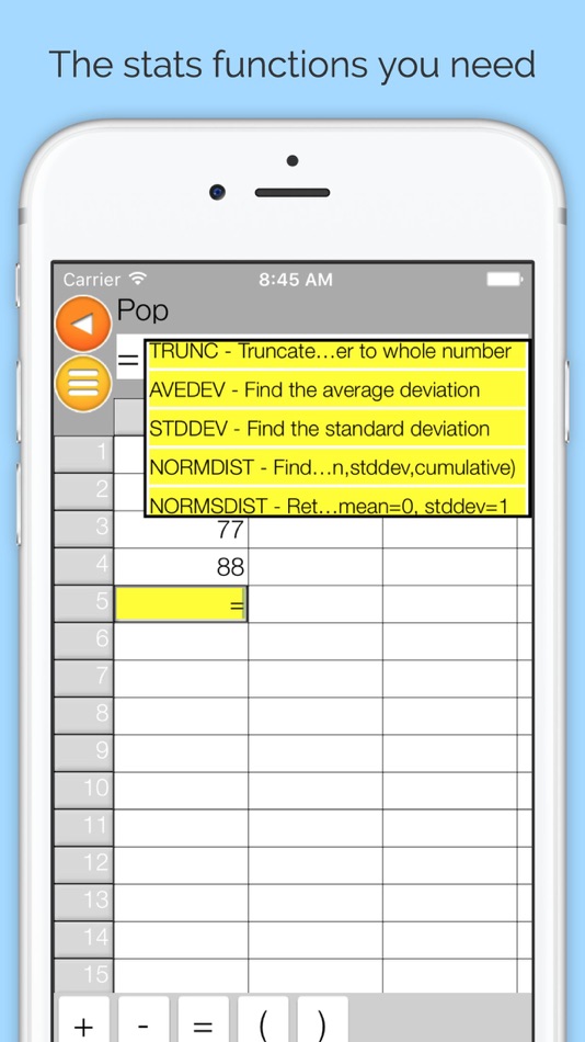 Statsheet Spreadsheet - 2 - (iOS)