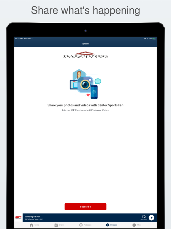 Centex Sports Fan iPad screenshot 5 - Music app