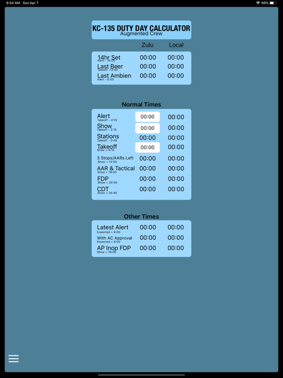 Screenshot #5 pour KC-135 Duty Day Calc