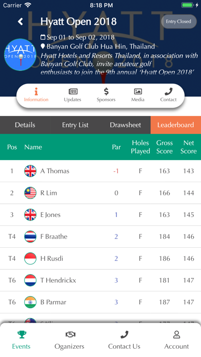 GOLF CITIZEN Events Screenshot