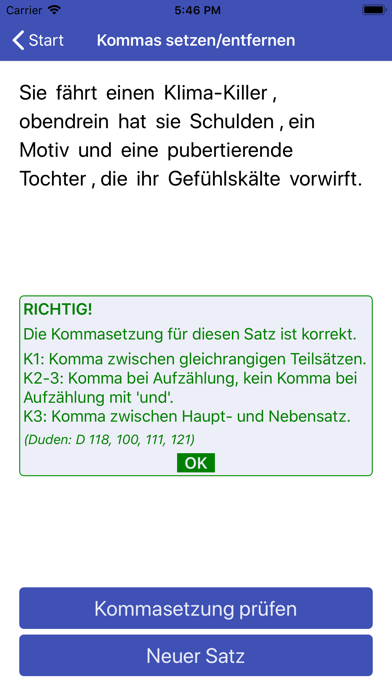 Kommaregeln Deutsch Screenshot