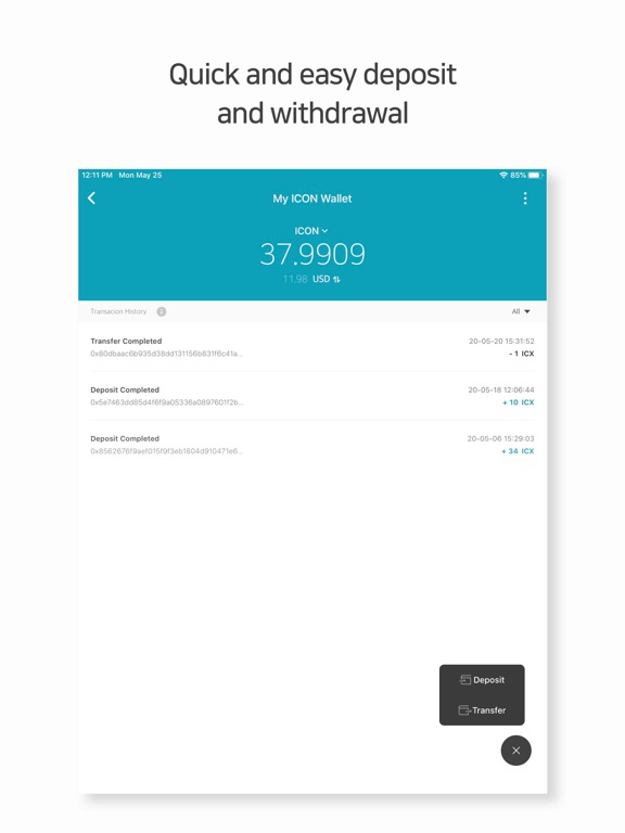 ICONex - ICON Wallet iPad screenshot 4 - Finance app