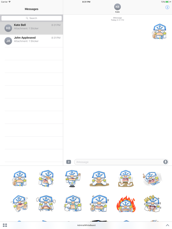 Screenshot #4 pour Admiral White Beard Stickers