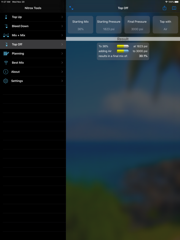 Nitrox Tools iPad screenshot 10 - Sports app