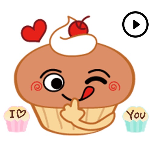 Cute Cupcake Animated Stickers