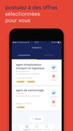 Capture d'écran de Randstad Talents sur iPhone 1