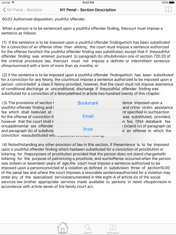 NY Penal Code iPad screenshot