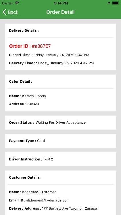 Caterdaay - Driver App