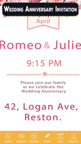 Game screenshot Wedding Anniversary Invitation hack