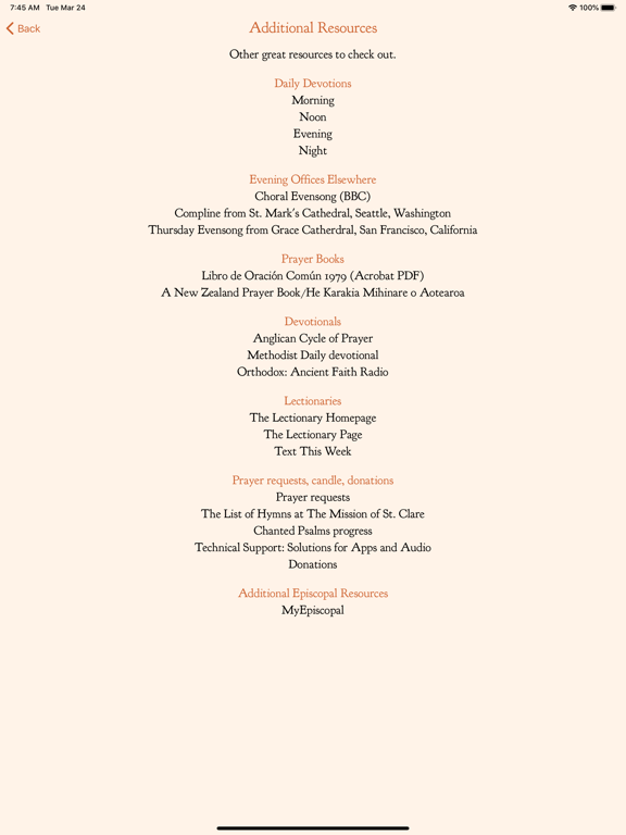 Mission St Clare iPad screenshot 8 - Reference app