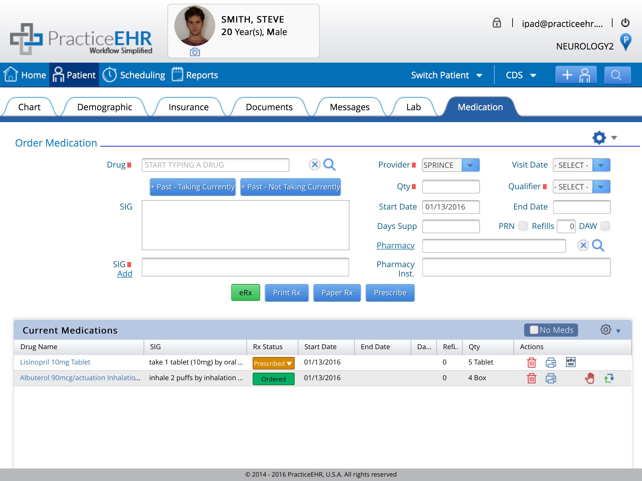 Practice EHR screenshot 3