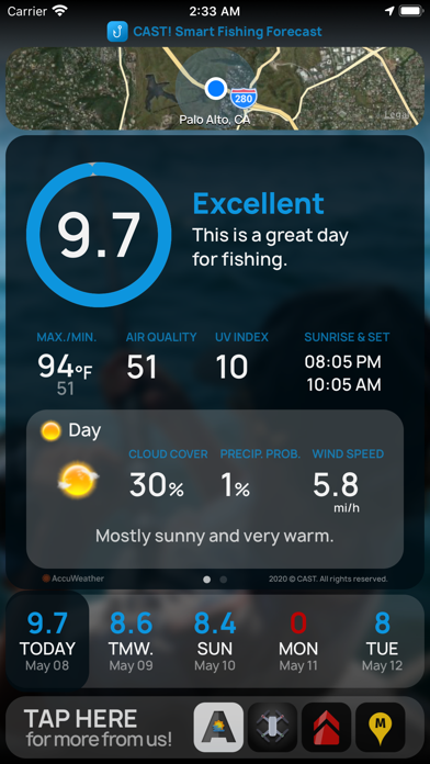 Screenshot #1 pour CAST! Smart Fishing Forecast