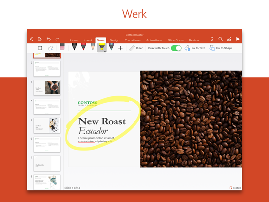 Microsoft PowerPoint iPad app afbeelding 3