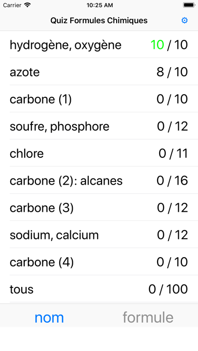 Screenshot #1 pour Quiz Formules Chimiques