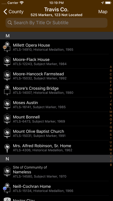 Texas Historical Marker Guide Screenshot