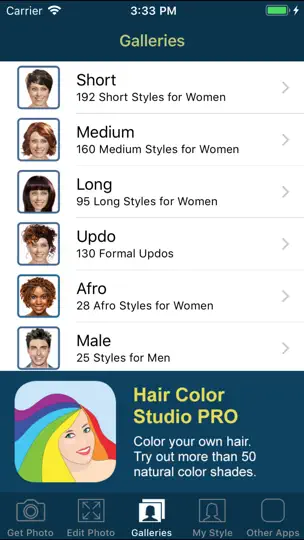 Capture d'écran de Hairstyle Try On PRO sur iPhone 9